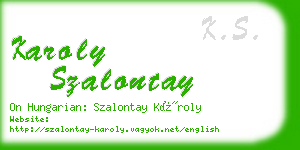 karoly szalontay business card